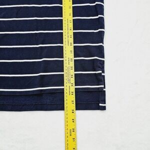 Polo Shirt Mens Small Blue Striped Short Sleeve Preppy Classic
